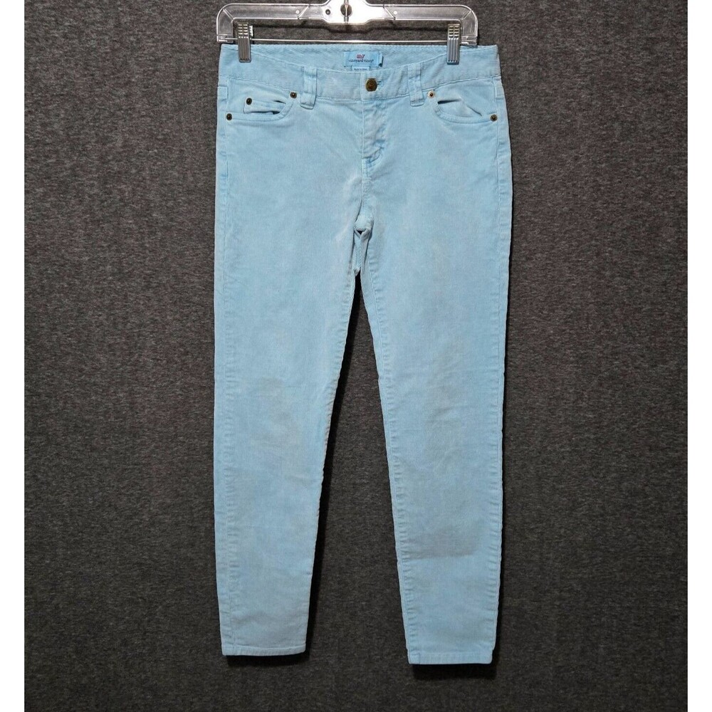 Vineyard Vines Corduroy Jeans Womens 2 Light Blue Pants Low Rise Ankle